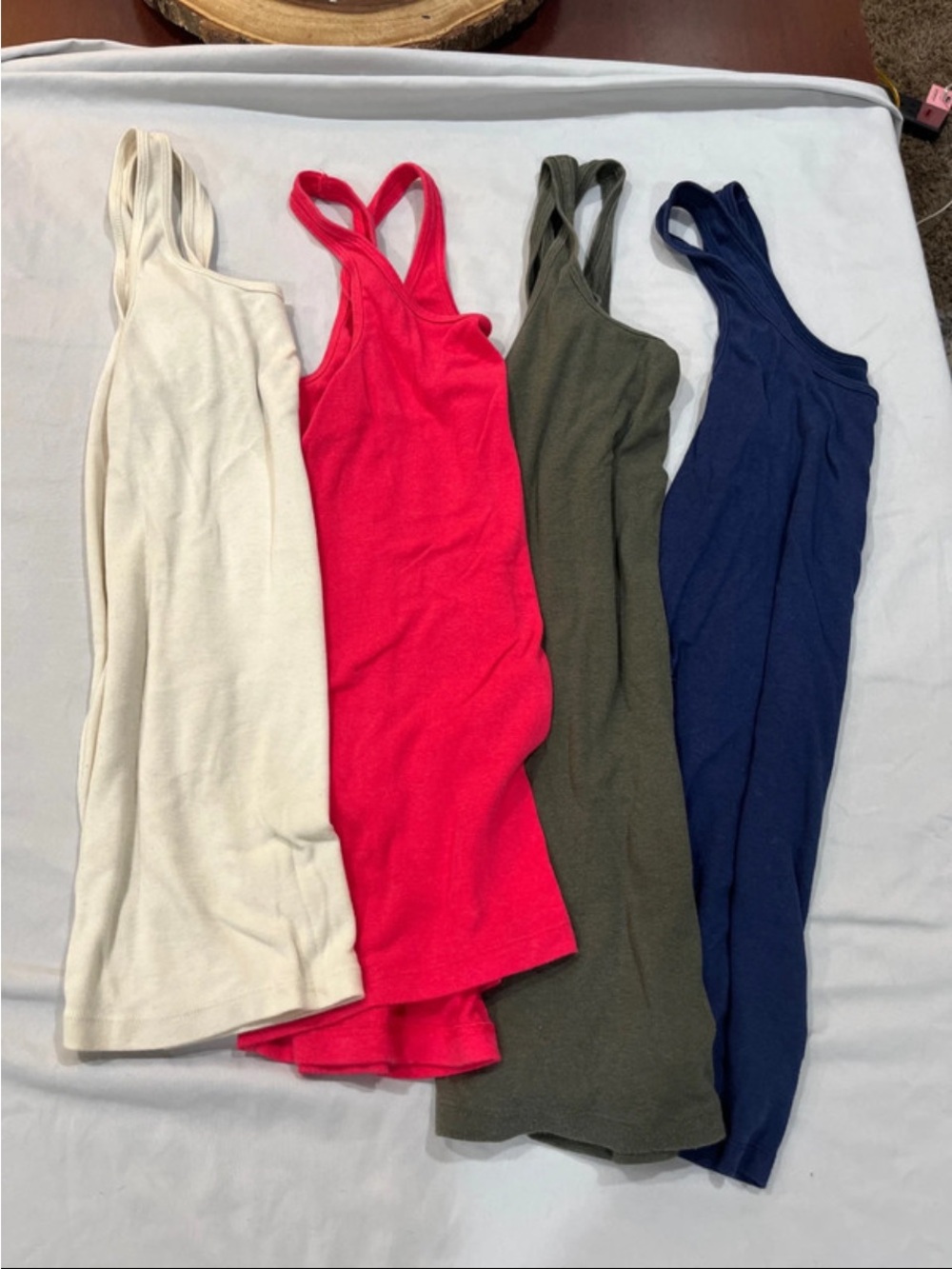 Women's Ribbed Tank Top - Cream, Pink, Olive, Navy